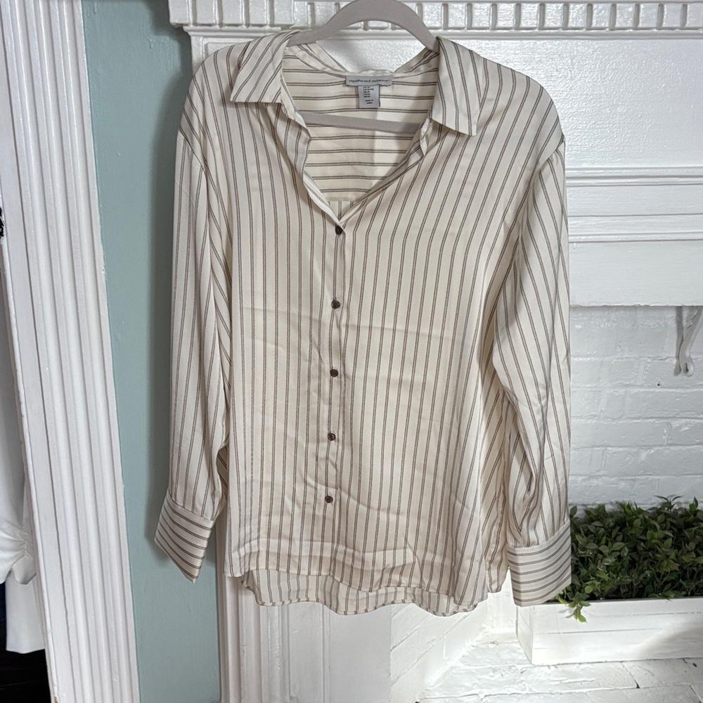 cupcakes & cashmere Cream Striped Blouse